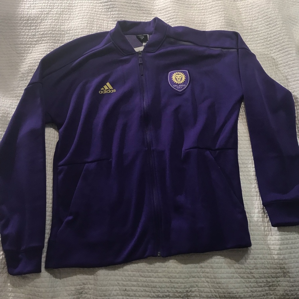 Adidas Mens L ORLANDO CITY SC zip down jacket